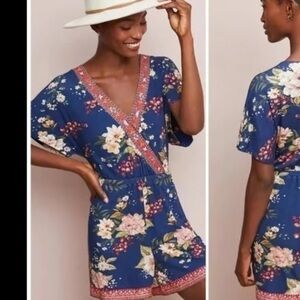 Farm Rio for Anthropologie Estelle Floral Jersey Romper